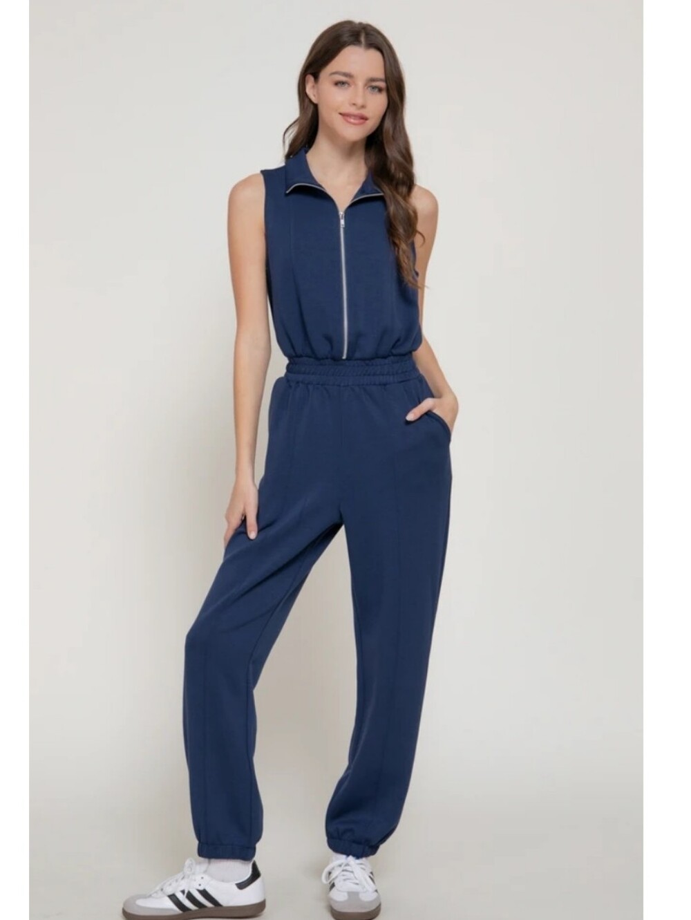 NWT Active USA Navy Jogger Style Jumpsuit